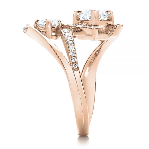 14k Rose Gold 14k Rose Gold Custom Diamond Engagement Ring - Side View - 100782