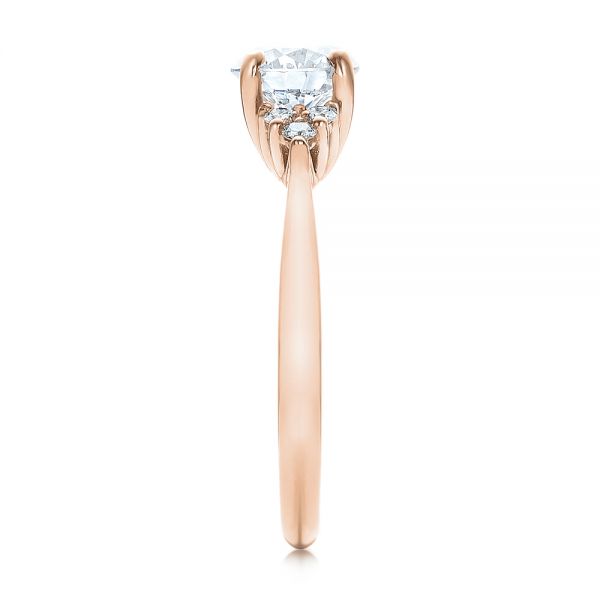 14k Rose Gold 14k Rose Gold Custom Diamond Engagement Ring - Side View -  100810