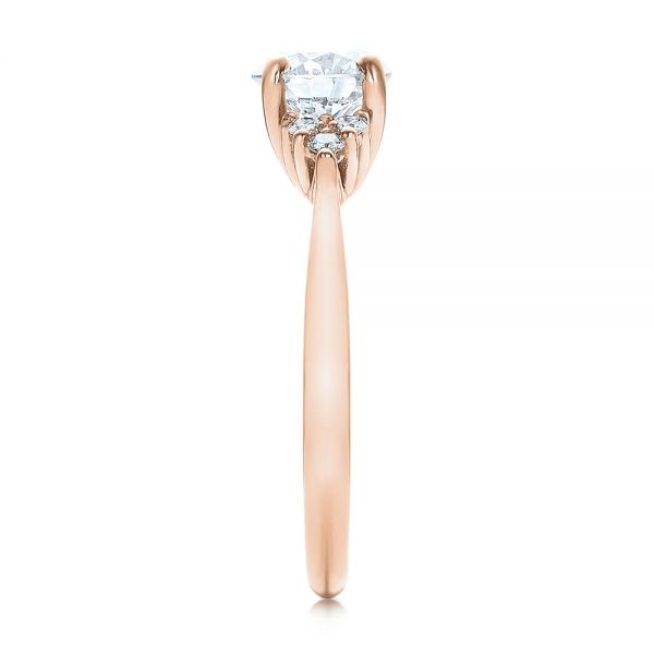 14k Rose Gold 14k Rose Gold Custom Diamond Engagement Ring - Side View - 100810