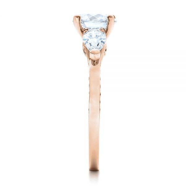 18k Rose Gold 18k Rose Gold Custom Diamond Engagement Ring - Side View -  101230