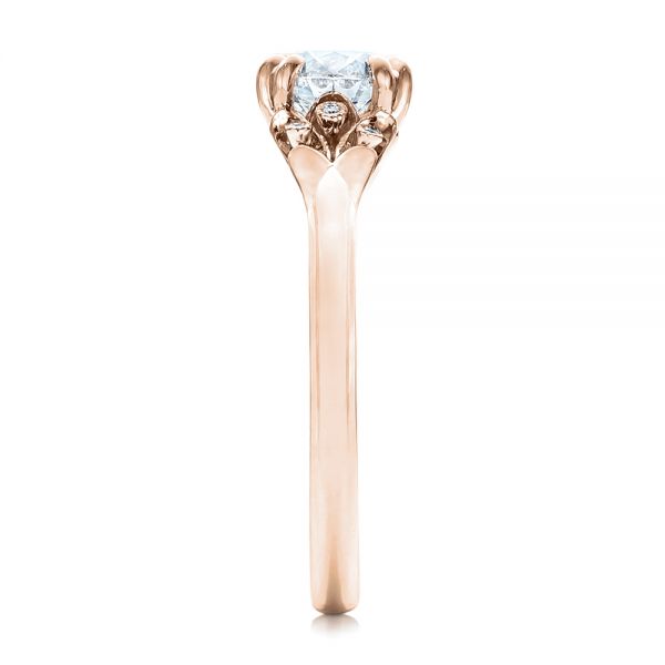 14k Rose Gold 14k Rose Gold Custom Diamond Engagement Ring - Side View -  102024