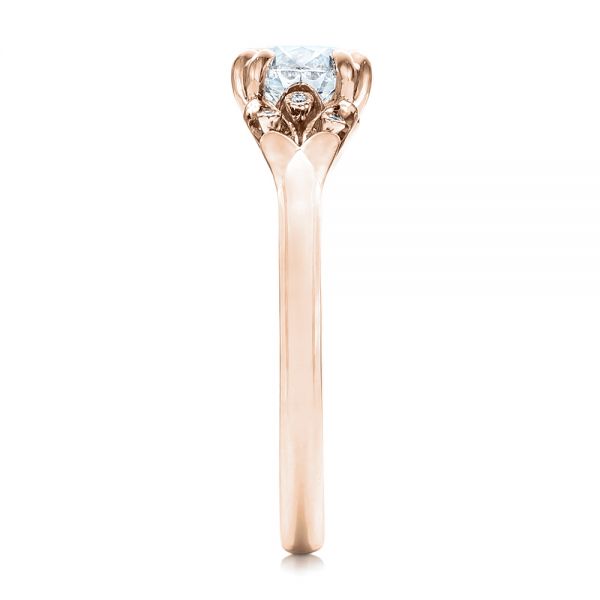 14k Rose Gold 14k Rose Gold Custom Diamond Engagement Ring - Side View - 102024