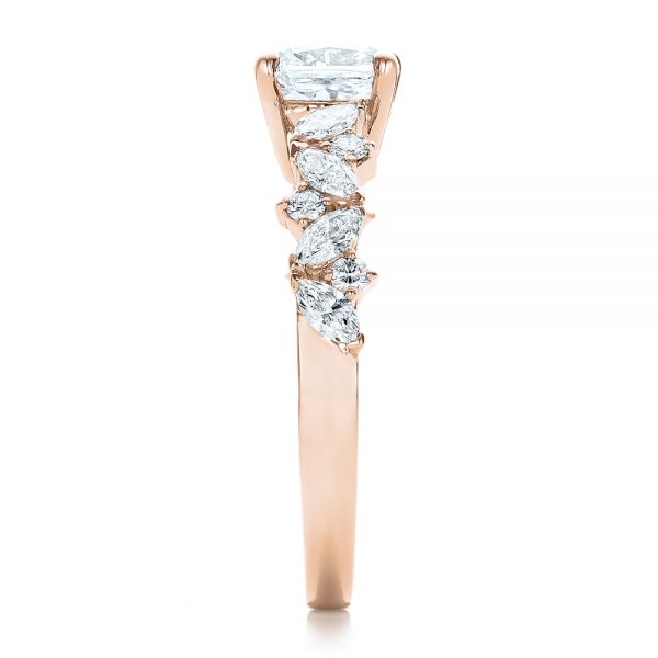 18k Rose Gold 18k Rose Gold Custom Diamond Engagement Ring - Side View -  102092