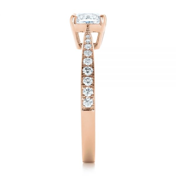 14k Rose Gold 14k Rose Gold Custom Diamond Engagement Ring - Side View -  102253
