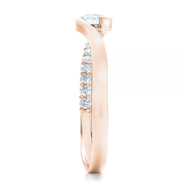 18k Rose Gold 18k Rose Gold Custom Diamond Engagement Ring - Side View -  102277