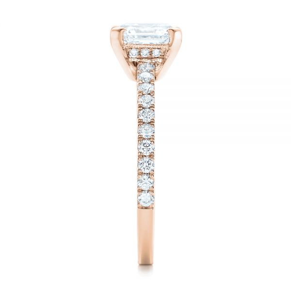 14k Rose Gold 14k Rose Gold Custom Diamond Engagement Ring - Side View - 102289