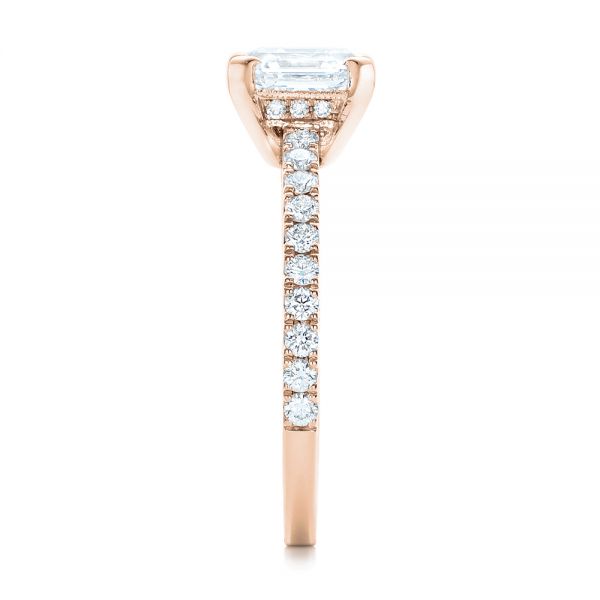 18k Rose Gold 18k Rose Gold Custom Diamond Engagement Ring - Side View -  102289