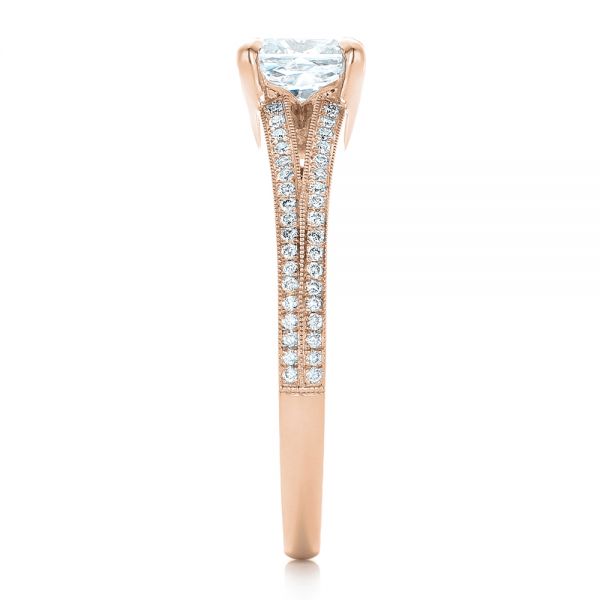 14k Rose Gold 14k Rose Gold Custom Diamond Engagement Ring - Side View - 102325