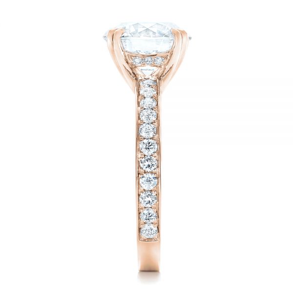 14k Rose Gold 14k Rose Gold Custom Diamond Engagement Ring - Side View - 102339