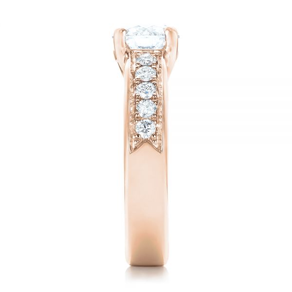 14k Rose Gold 14k Rose Gold Custom Diamond Engagement Ring - Side View -  102345