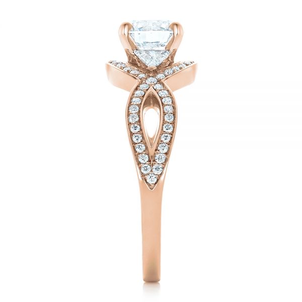 14k Rose Gold 14k Rose Gold Custom Diamond Engagement Ring - Side View -  102354