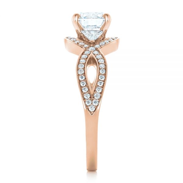 14k Rose Gold 14k Rose Gold Custom Diamond Engagement Ring - Side View - 102354