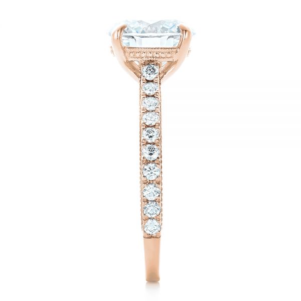 14k Rose Gold 14k Rose Gold Custom Diamond Engagement Ring - Side View - 102402