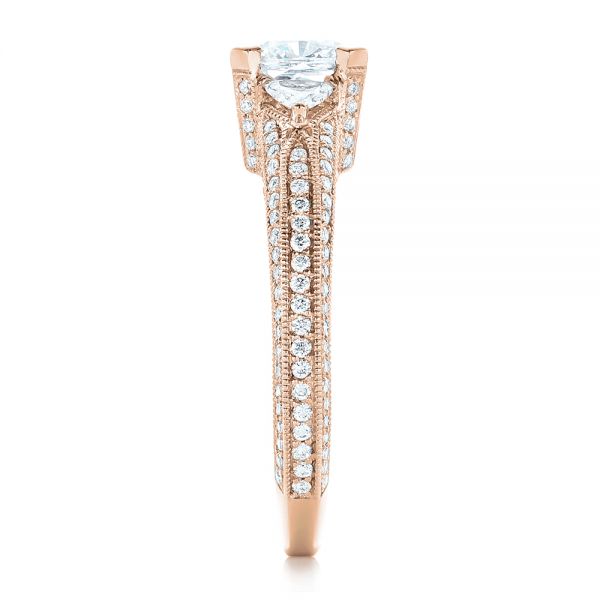 14k Rose Gold 14k Rose Gold Custom Diamond Engagement Ring - Side View -  102457