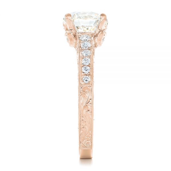 14k Rose Gold 14k Rose Gold Custom Diamond Engagement Ring - Side View - 102462