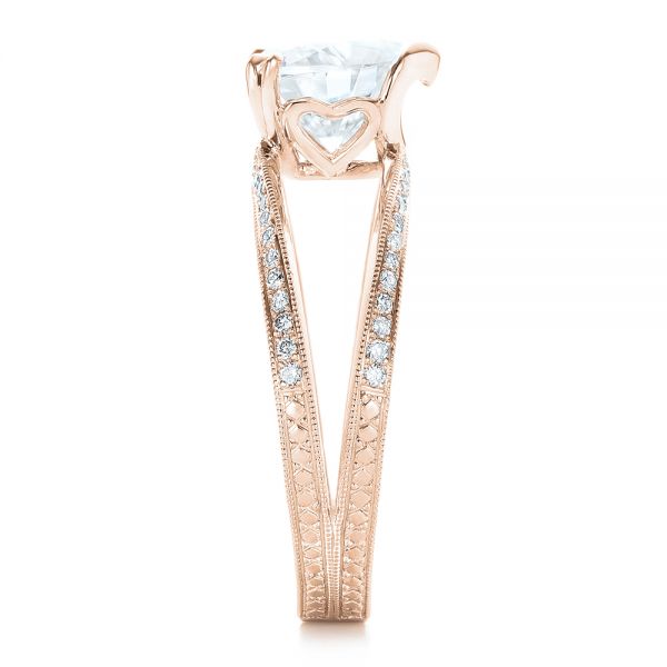 14k Rose Gold 14k Rose Gold Custom Diamond Engagement Ring - Side View - 102463