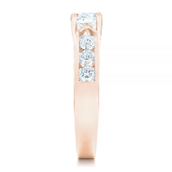 18k Rose Gold 18k Rose Gold Custom Diamond Engagement Ring - Side View -  102470