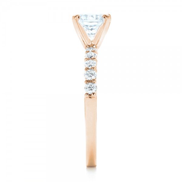 14k Rose Gold 14k Rose Gold Custom Diamond Engagement Ring - Side View - 102582