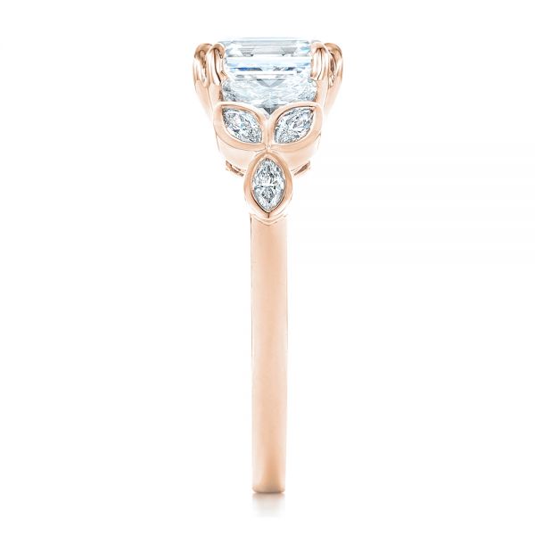 18k Rose Gold 18k Rose Gold Custom Diamond Engagement Ring - Side View -  102594