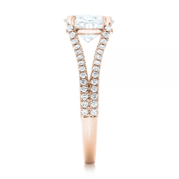 14k Rose Gold 14k Rose Gold Custom Diamond Engagement Ring - Side View -  102604