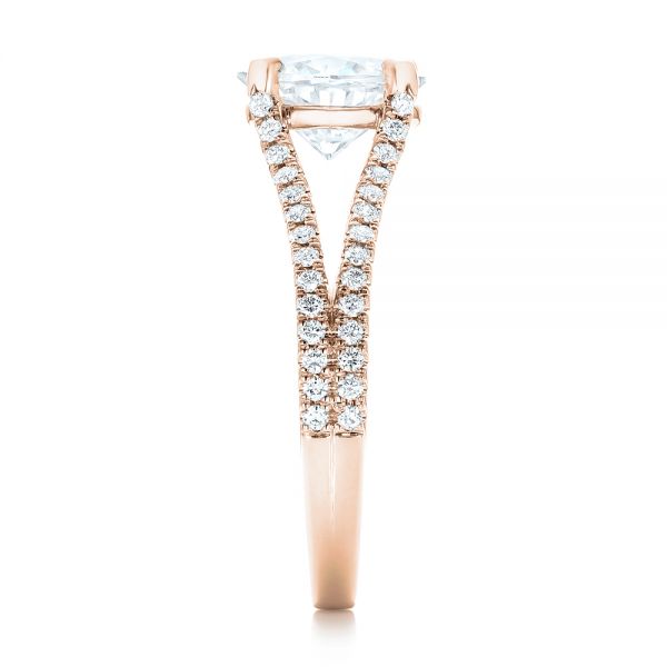 18k Rose Gold 18k Rose Gold Custom Diamond Engagement Ring - Side View -  102604