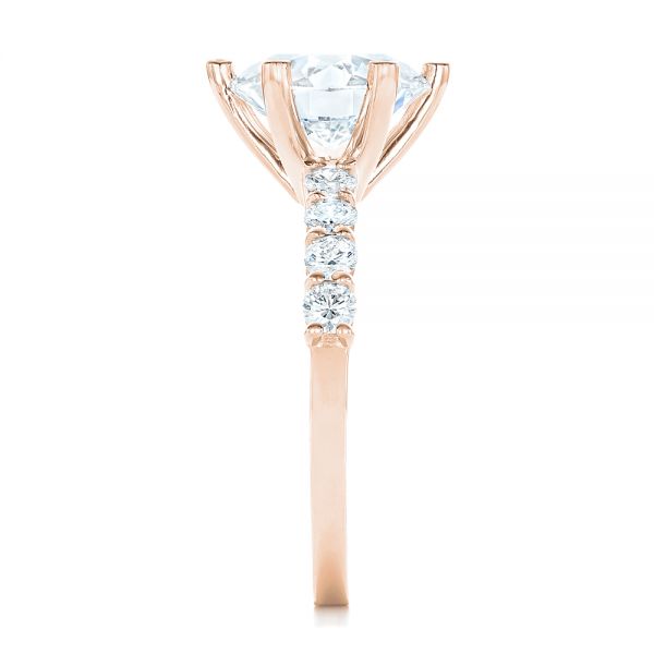 14k Rose Gold 14k Rose Gold Custom Diamond Engagement Ring - Side View -  102614