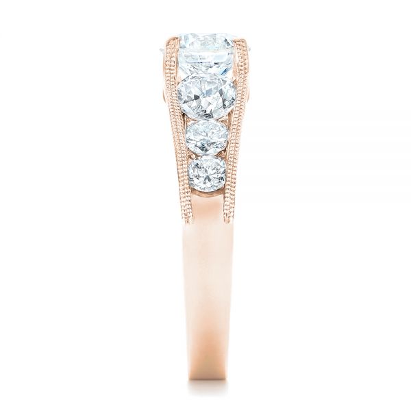 14k Rose Gold 14k Rose Gold Custom Diamond Engagement Ring - Side View -  102762