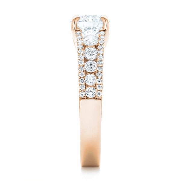 14k Rose Gold 14k Rose Gold Custom Diamond Engagement Ring - Side View - 102886