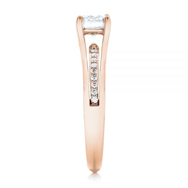 18k Rose Gold 18k Rose Gold Custom Diamond Engagement Ring - Side View -  102903