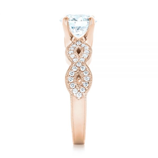 14k Rose Gold 14k Rose Gold Custom Diamond Engagement Ring - Side View - 102905