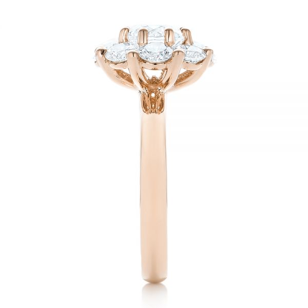 18k Rose Gold 18k Rose Gold Custom Diamond Engagement Ring - Side View -  102927
