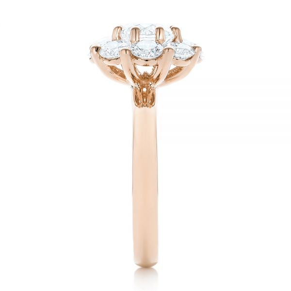 14k Rose Gold 14k Rose Gold Custom Diamond Engagement Ring - Side View - 102927