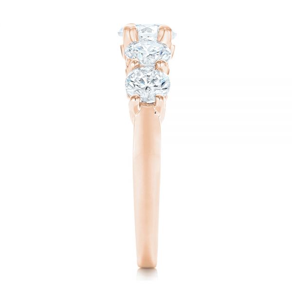 18k Rose Gold 18k Rose Gold Custom Diamond Engagement Ring - Side View - 102941