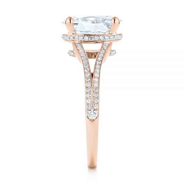 14k Rose Gold 14k Rose Gold Custom Diamond Engagement Ring - Side View -  102946