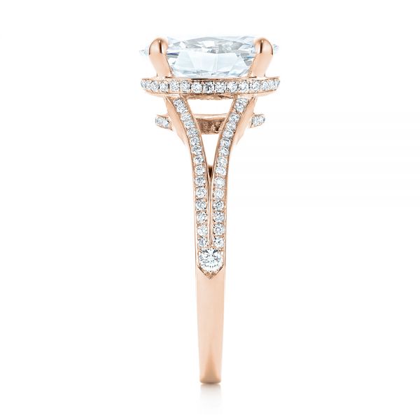 18k Rose Gold 18k Rose Gold Custom Diamond Engagement Ring - Side View -  102946