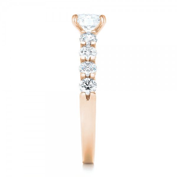 18k Rose Gold 18k Rose Gold Custom Diamond Engagement Ring - Side View -  102955