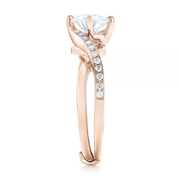 14k Rose Gold 14k Rose Gold Custom Diamond Engagement Ring - Side View -  102969