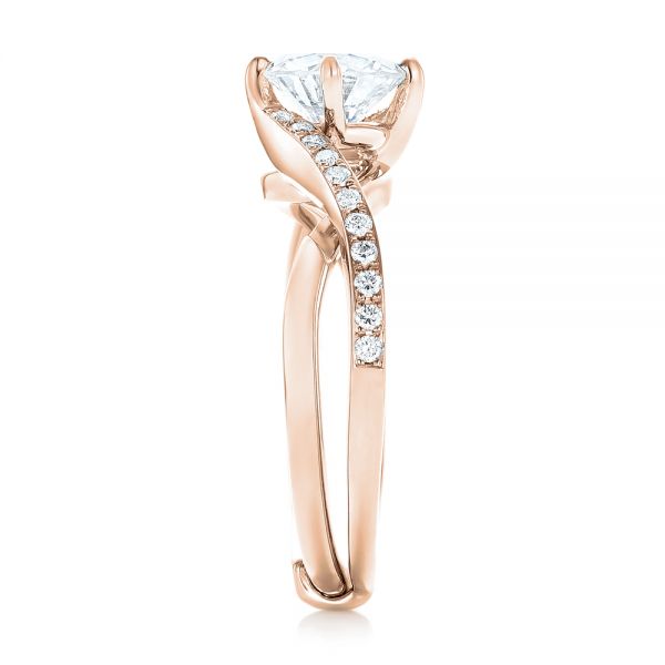 18k Rose Gold 18k Rose Gold Custom Diamond Engagement Ring - Side View - 102969
