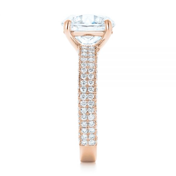 14k Rose Gold 14k Rose Gold Custom Diamond Engagement Ring - Side View - 102971