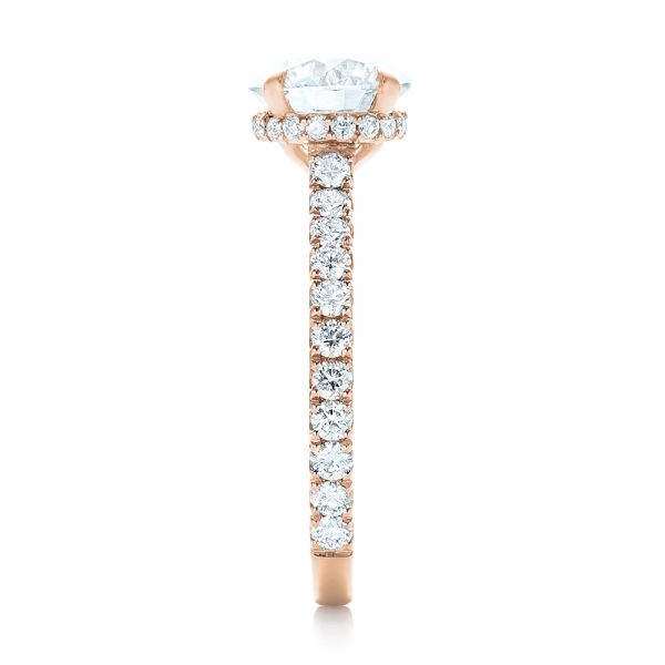 14k Rose Gold 14k Rose Gold Custom Diamond Engagement Ring - Side View -  102995