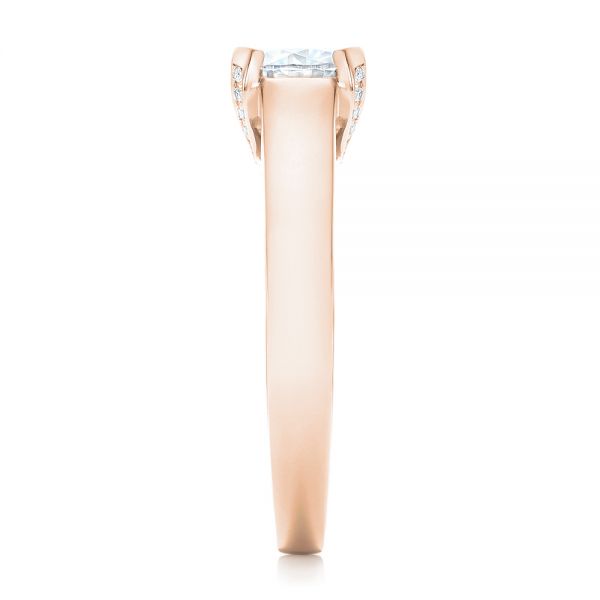 18k Rose Gold 18k Rose Gold Custom Diamond Engagement Ring - Side View -  102996