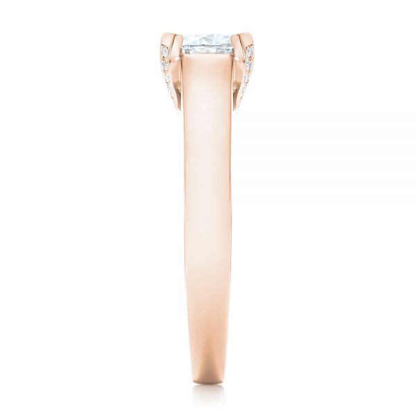 14k Rose Gold 14k Rose Gold Custom Diamond Engagement Ring - Side View - 102996