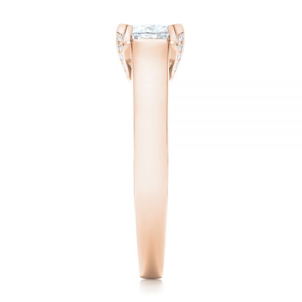 14k Rose Gold 14k Rose Gold Custom Diamond Engagement Ring - Side View -  102996