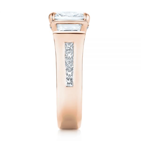 18k Rose Gold 18k Rose Gold Custom Diamond Engagement Ring - Side View -  103017