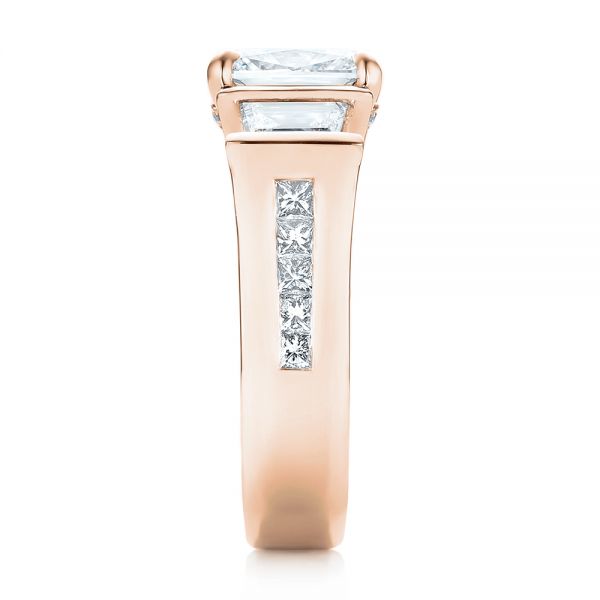 18k Rose Gold 18k Rose Gold Custom Diamond Engagement Ring - Side View - 103017