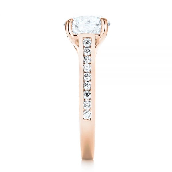14k Rose Gold 14k Rose Gold Custom Diamond Engagement Ring - Side View - 103150