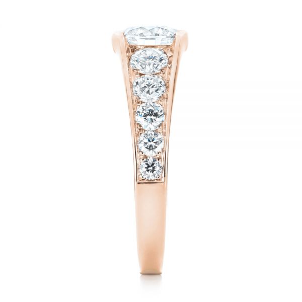 18k Rose Gold 18k Rose Gold Custom Diamond Engagement Ring - Side View -  103165