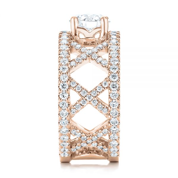 14k Rose Gold 14k Rose Gold Custom Diamond Engagement Ring - Side View - 103215