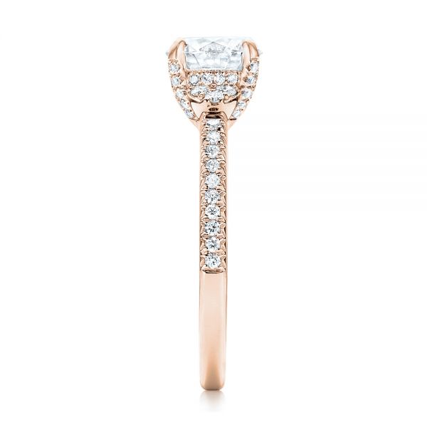 18k Rose Gold 18k Rose Gold Custom Diamond Engagement Ring - Side View -  103219