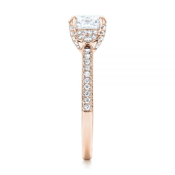 14k Rose Gold 14k Rose Gold Custom Diamond Engagement Ring - Side View - 103219